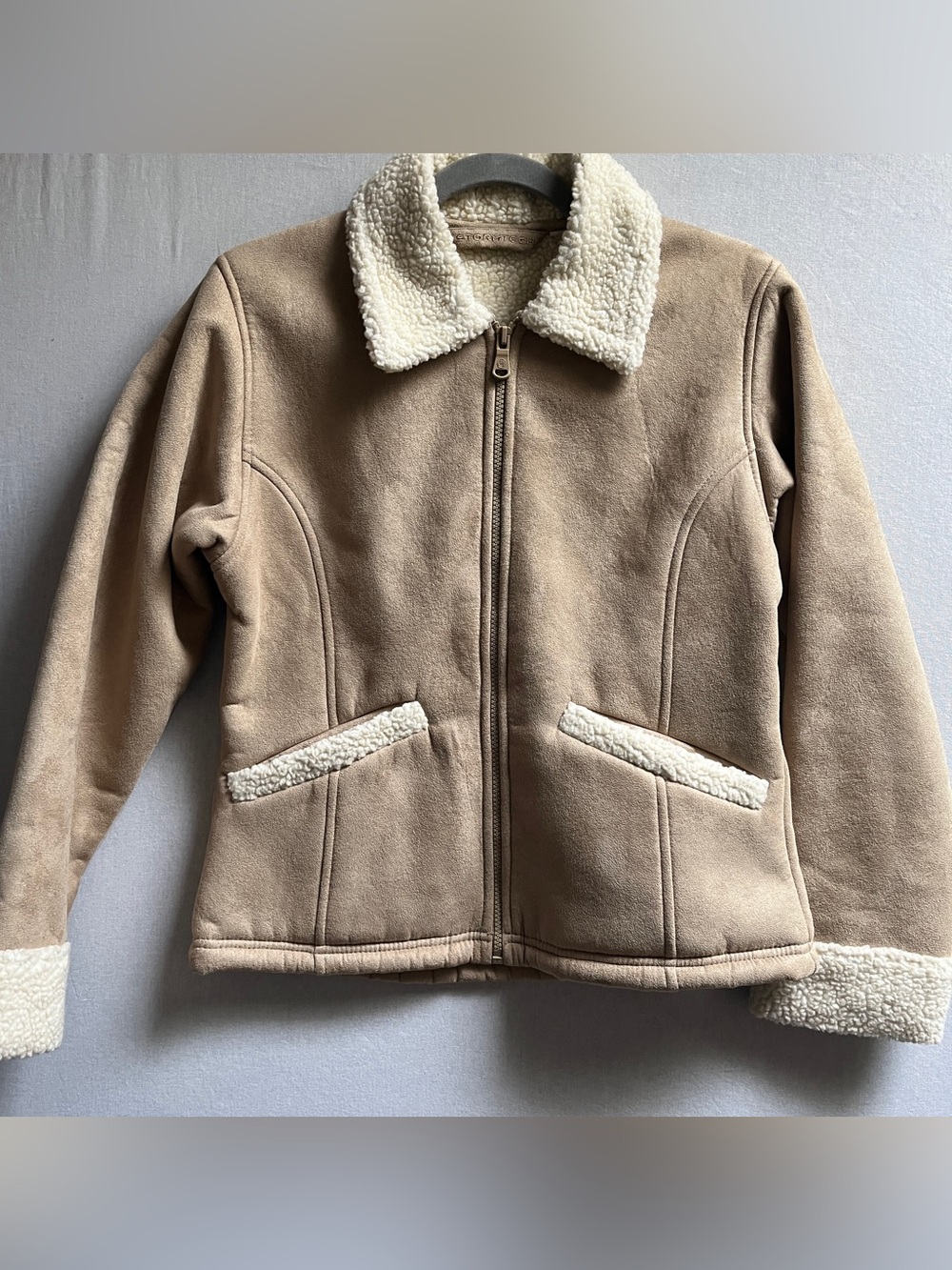 Stormtech Tan Faux-Suede Sherpa Lined Full Zip up Jacket S